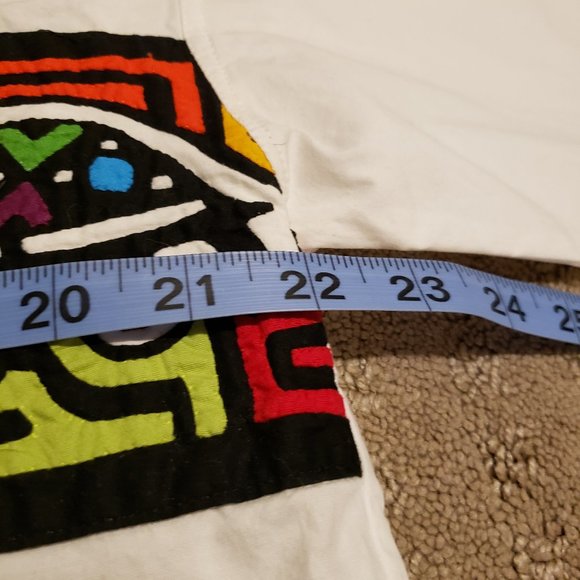 My Name Is Panama Button Up Turtle Shirt White | Men's Small S Cloth Embroidered - Picture 6 of 7